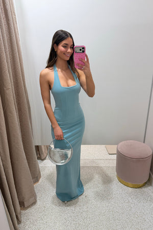 Bec + Bridge Athena Halter Maxi Dress | Blue Reef