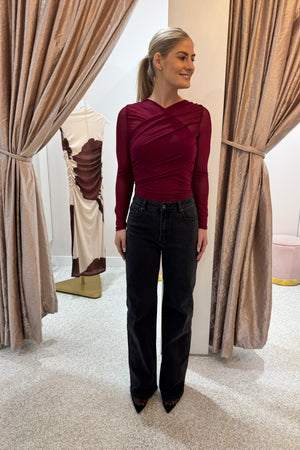 Chosen By Fifi & Anne The Tarlia Wrap Top | Merlot