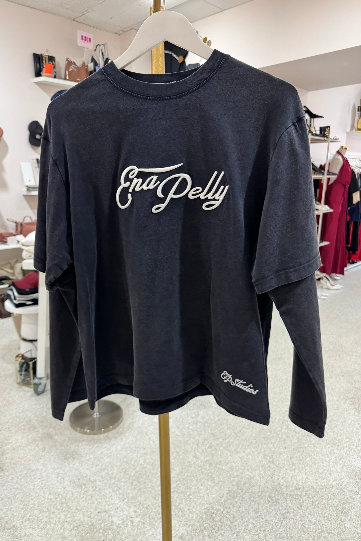 Ena Pelly Mock Layer Long Sleeve Tee | Vintage Black