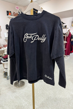 Ena Pelly Mock Layer Long Sleeve Tee | Vintage Black
