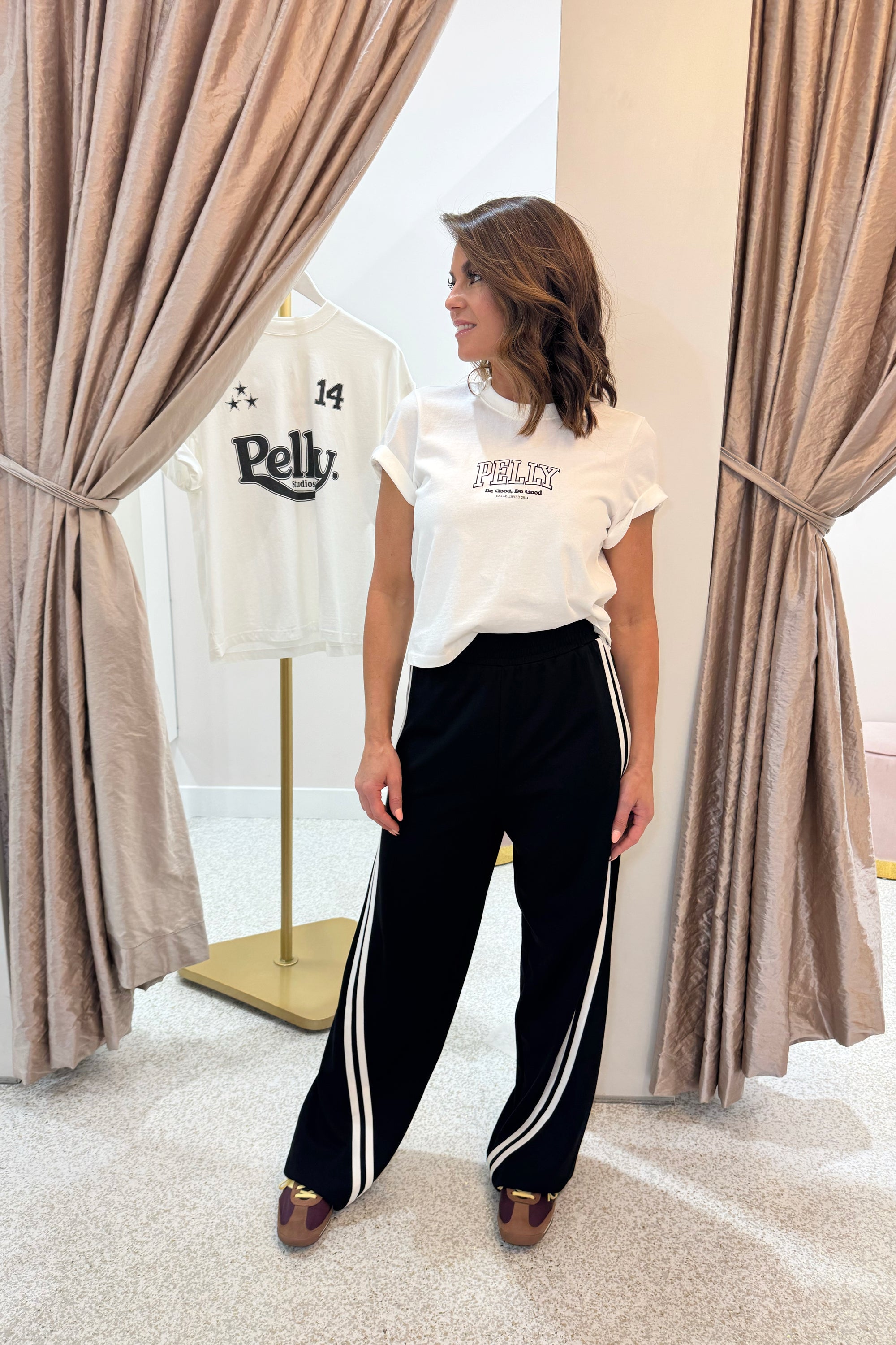 Ena Pelly Valentina Stripe Pant | Black/Off White
