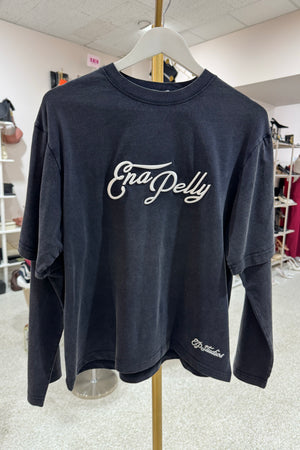 Ena Pelly Mock Layer Long Sleeve Tee | Vintage Black