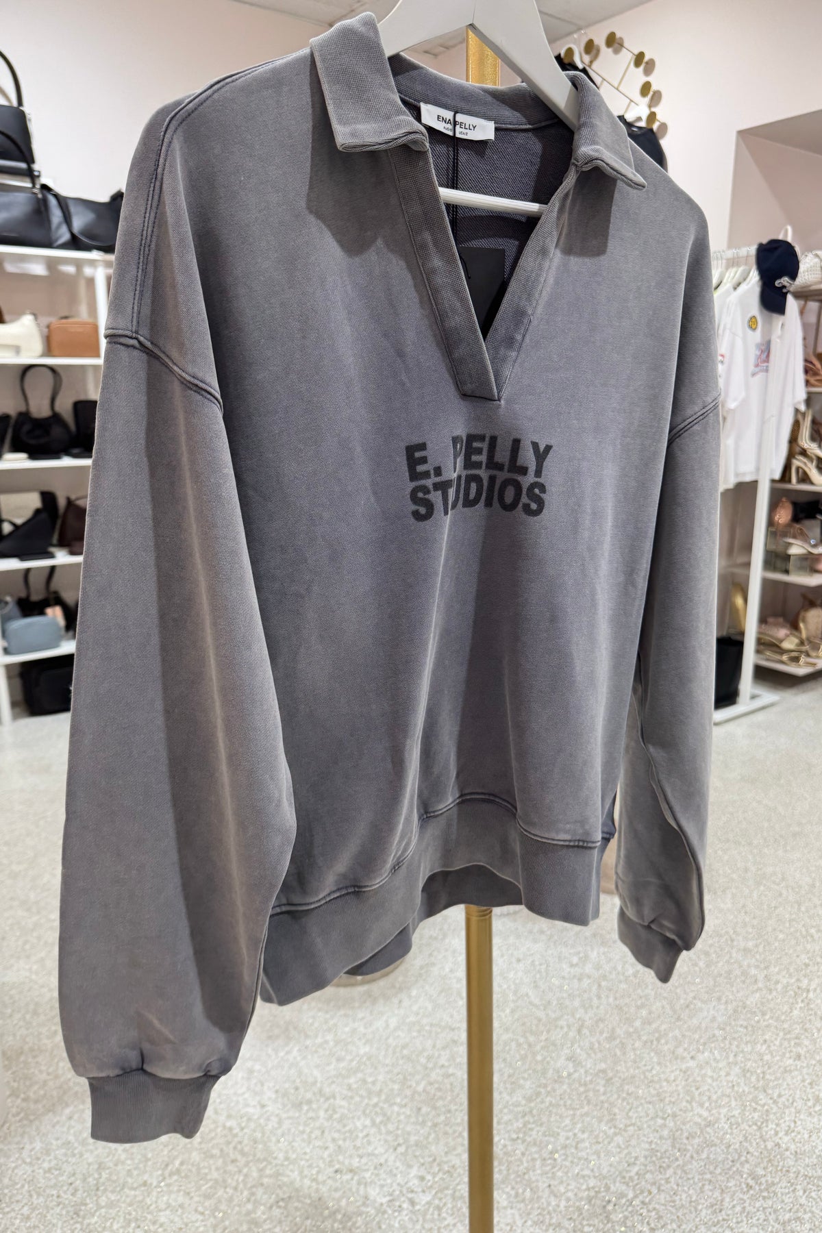 Ena Pelly Iva Jersey Polo | Dove Grey