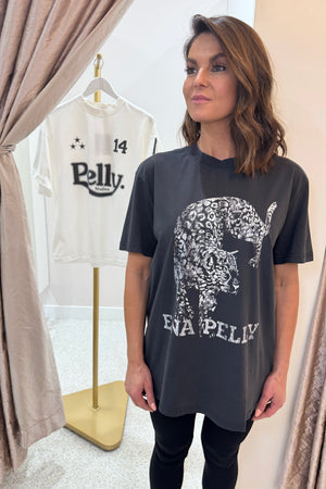 Ena Pelly Crawling Leopard Tee | Vintage Black