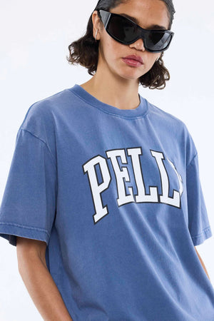 Ena Pelly Jessie Collegiate Oversized Tee | Indigo Wash