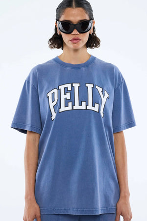 Ena Pelly Jessie Collegiate Oversized Tee | Indigo Wash