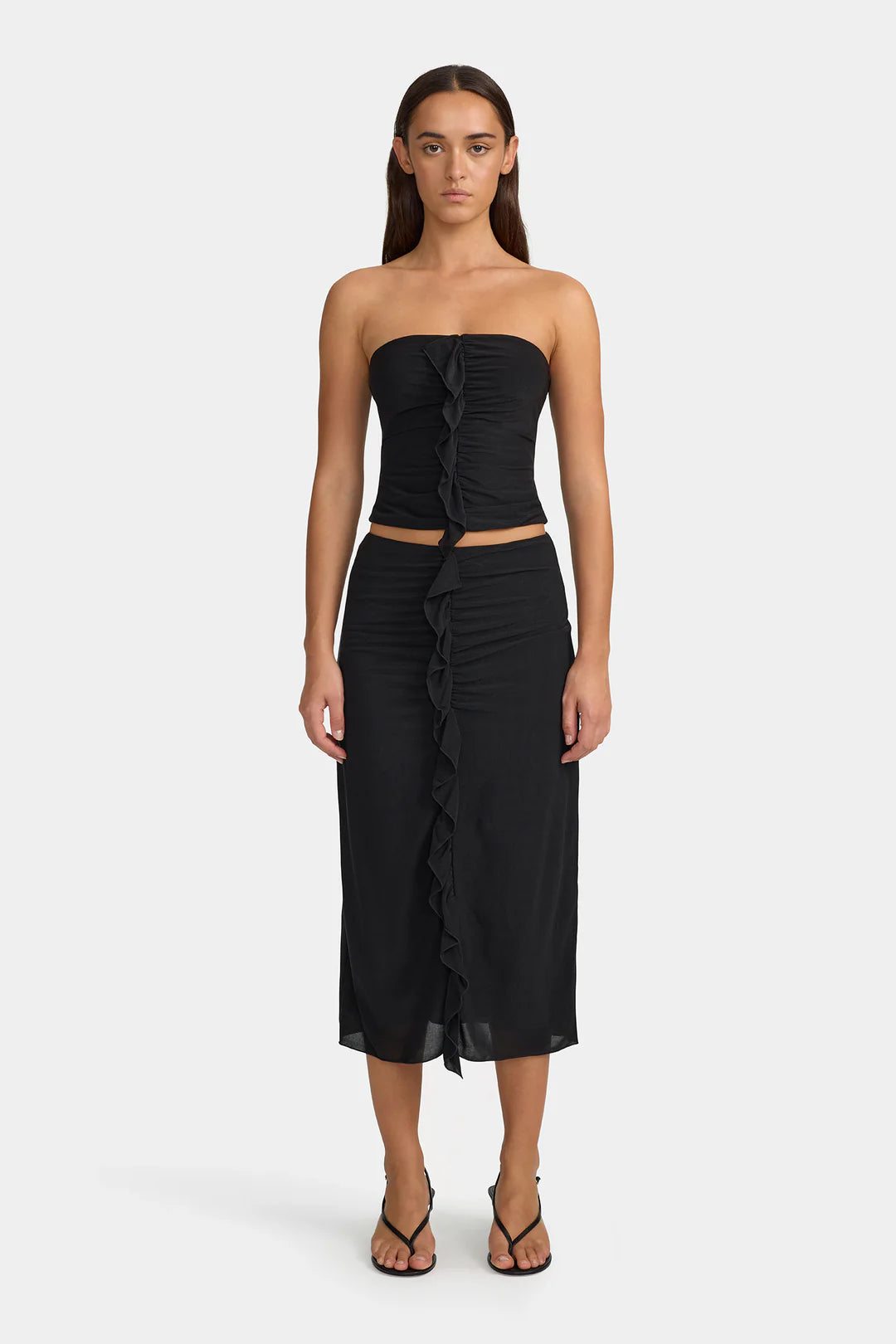 Ownley Leura Midi Skirt | Black