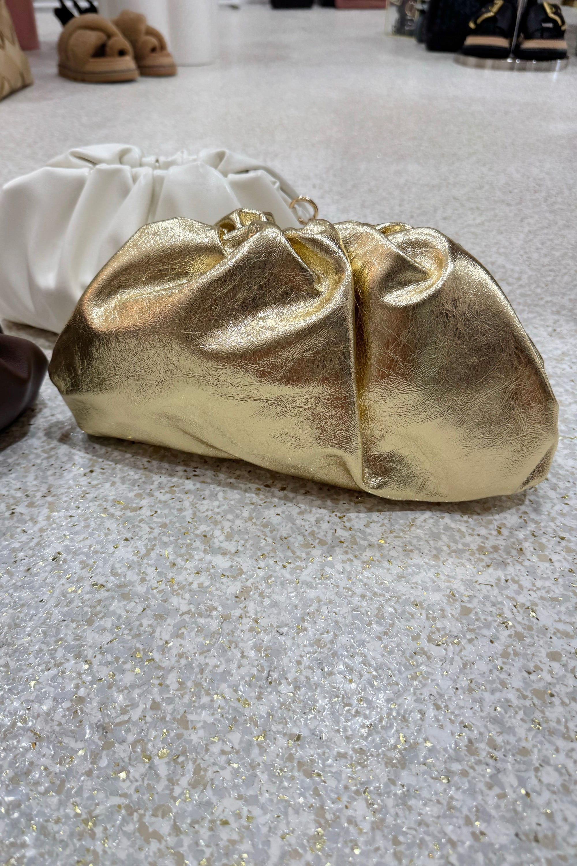 Billini Kyla Clutch Bag | Gold Metallic Crinkle