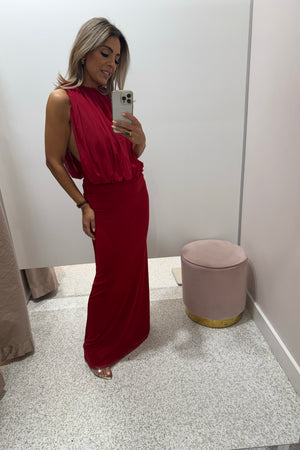 Bec + Bridge Isora Drape Maxi Dress | Ruby Red