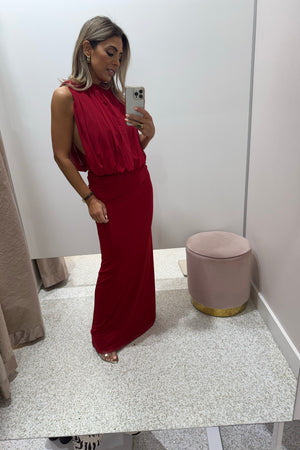 Bec + Bridge Isora Drape Maxi Dress | Ruby Red