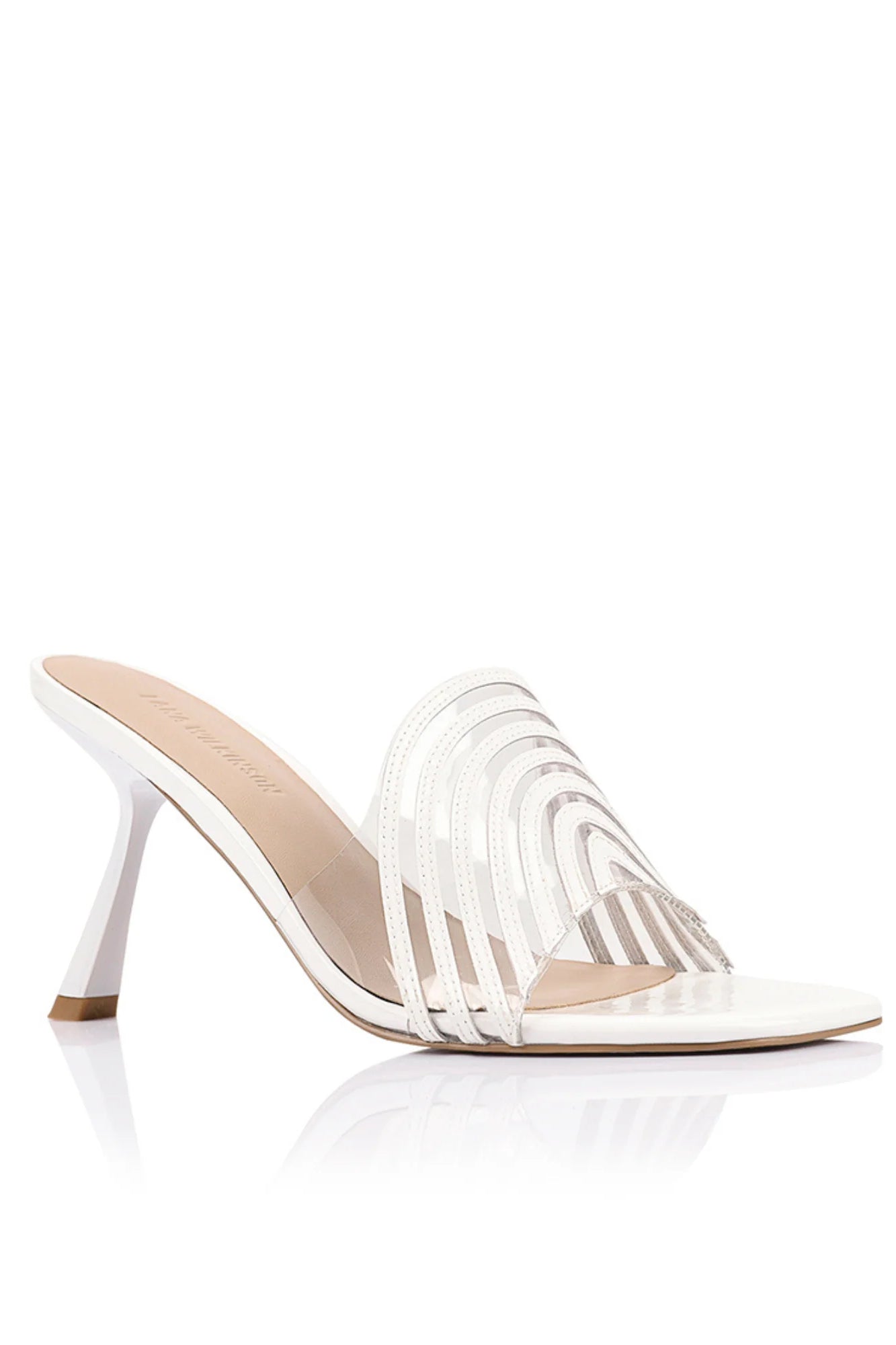 Lana Wilkinson Farrah Mule | Vinylite & White Patent Leather