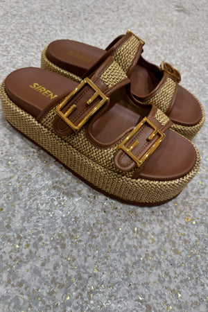 Siren Aphrodite Woven Flafotrm | Natural Weave/Tan