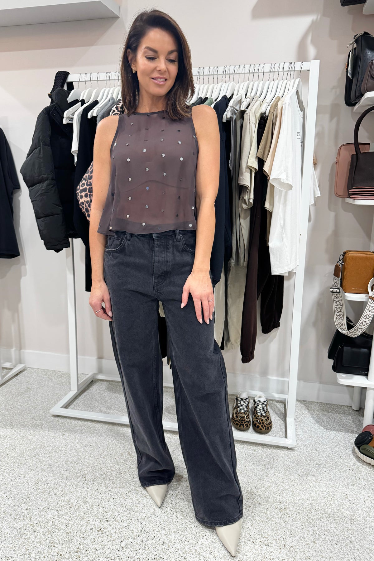 Bec + Bridge Arielle Shell Top | Dark Chocolate