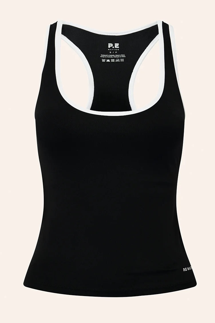 P.E Nation Stellar Scoop Tank | Black / White