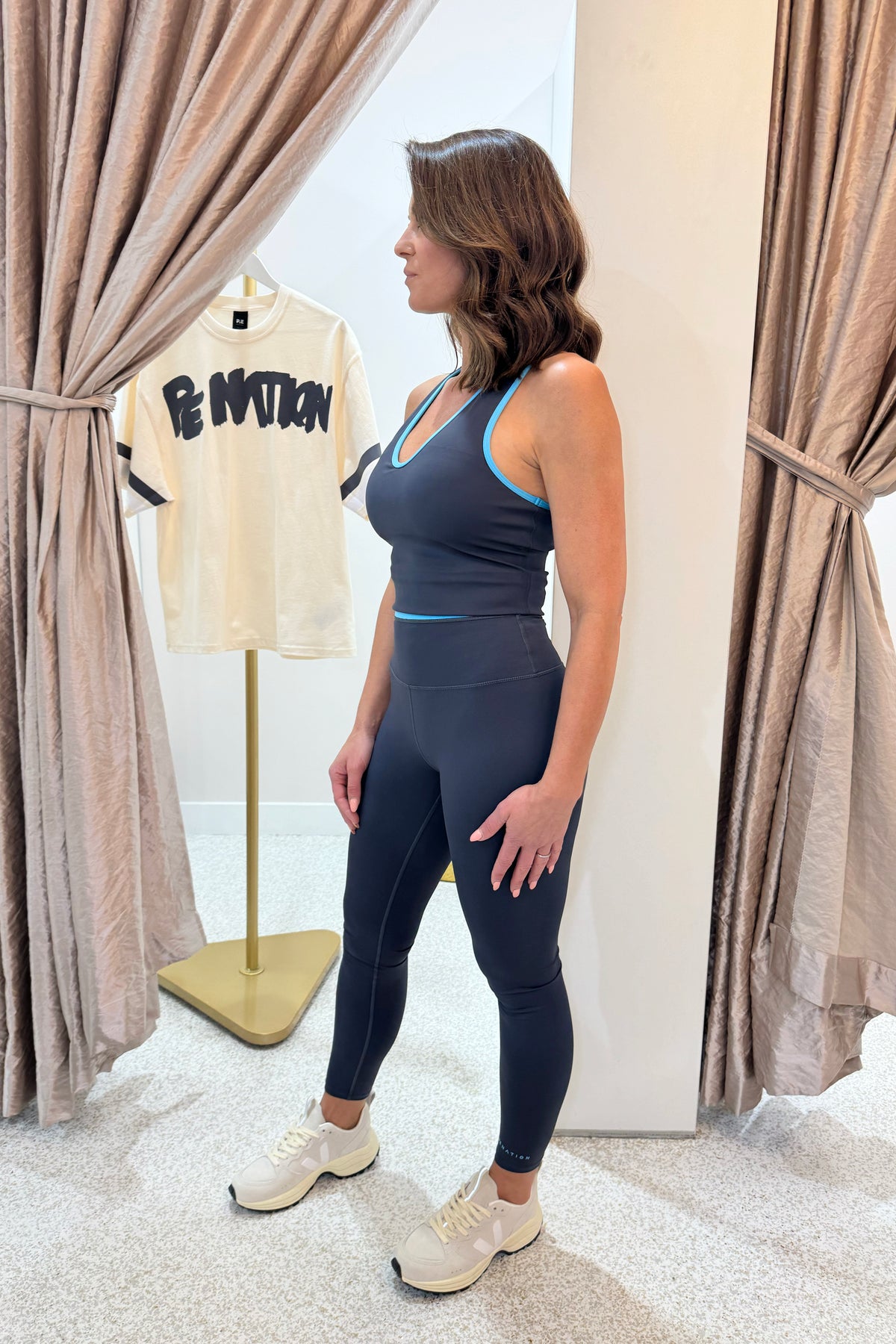 P.E Nation Vita Full Length Legging | Marine Blue/Turquoise