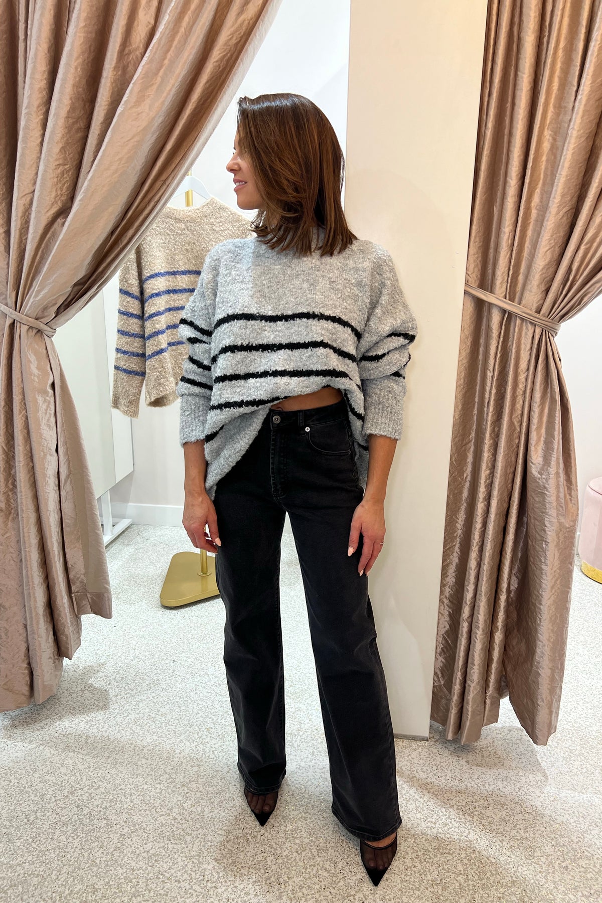 Chosen By Fifi & Annie The Billie Basic Knit Sweater | Grey Marle / Black BEST SELLER RESTOCKED