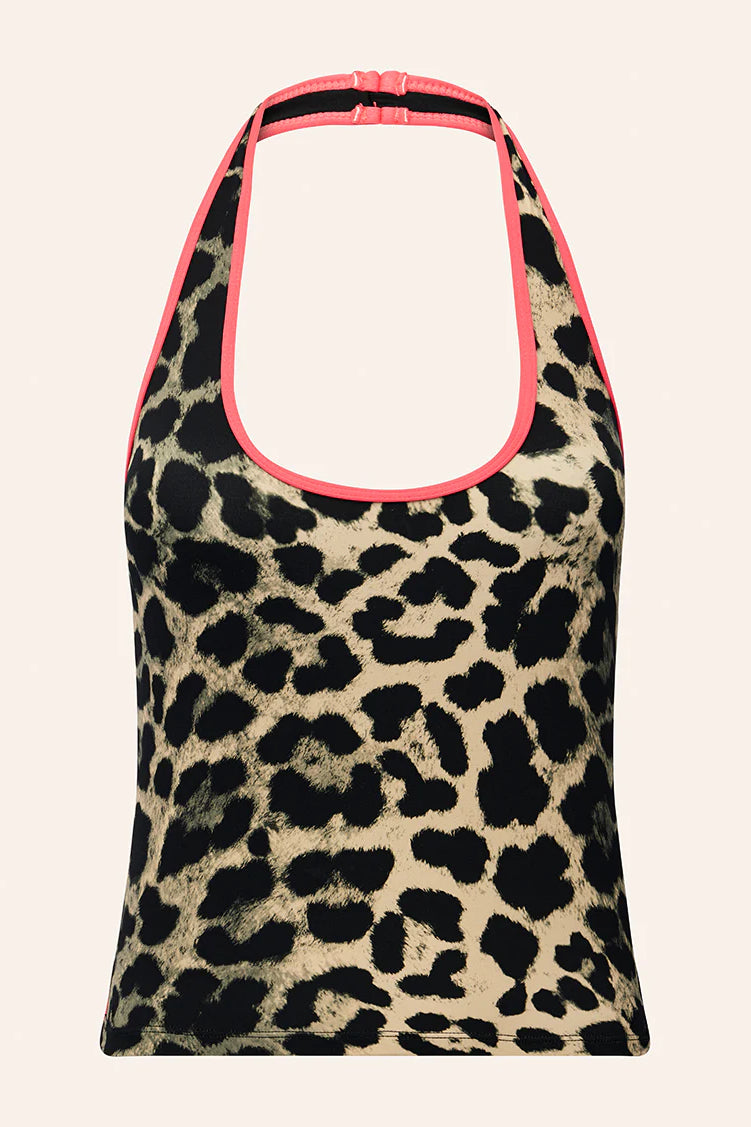 P.E Nation Radar Halter Tank | Leopard / Diva Pink