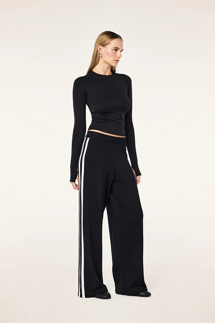 P.E Nation Retreat Knit Pant | Black / Whisper White