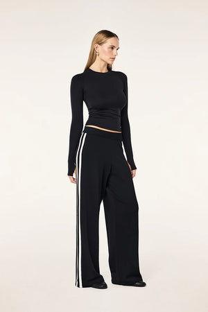 P.E Nation Retreat Knit Pant | Black / Whisper White