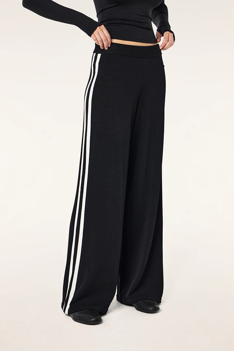 P.E Nation Retreat Knit Pant | Black / Whisper White