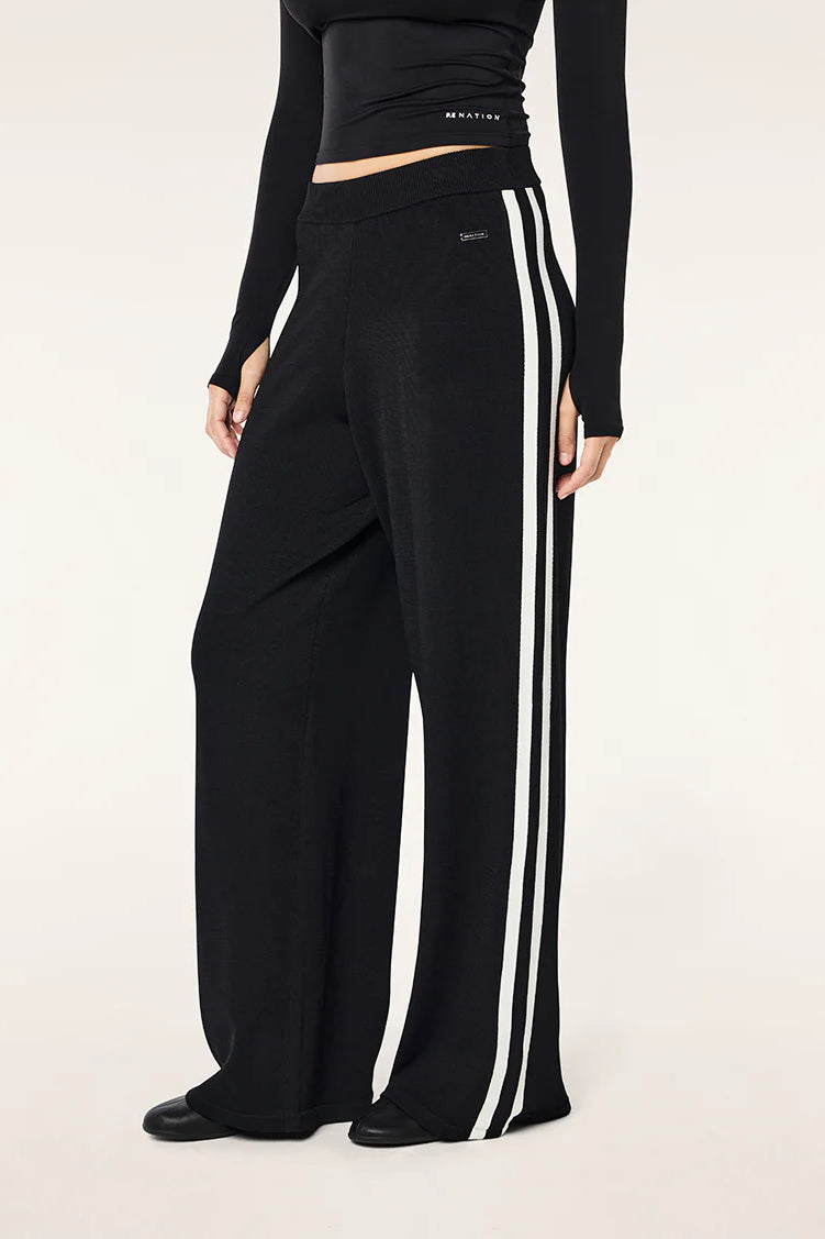 P.E Nation Retreat Knit Pant | Black / Whisper White