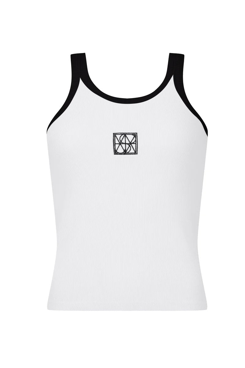 Araminta James Monogram Contrast Tank | Snow