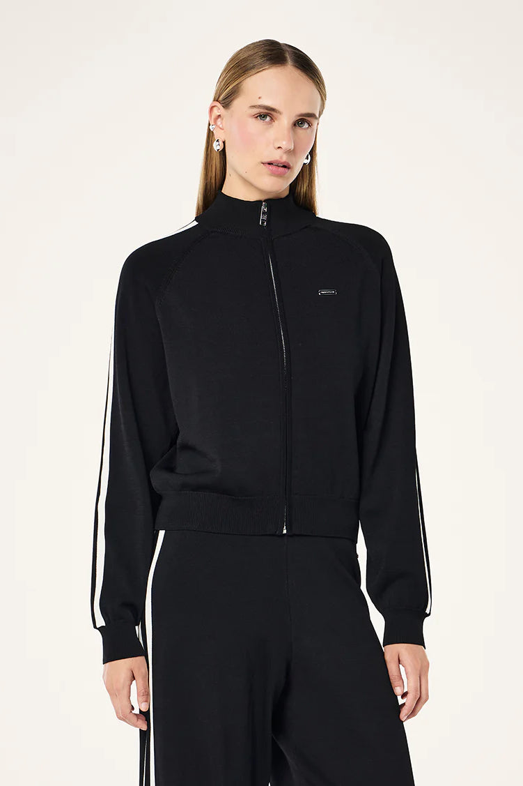 P.E Nation Retreat Knit Jacket | Black/Whisper White