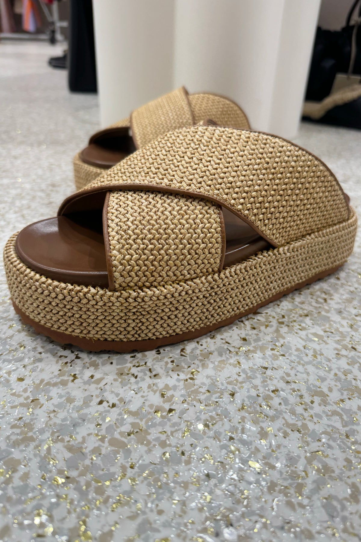 Siren April Flatform Sandal | Natural Weave / Tan || BEST SELLER