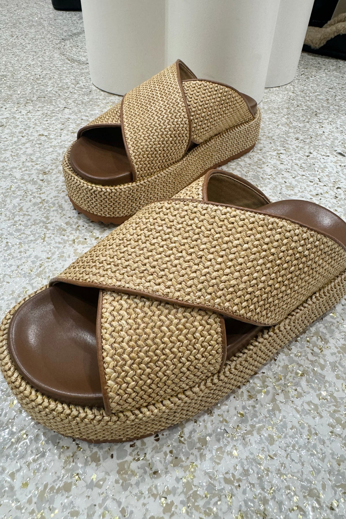 Siren April Flatform Sandal | Natural Weave / Tan || BEST SELLER