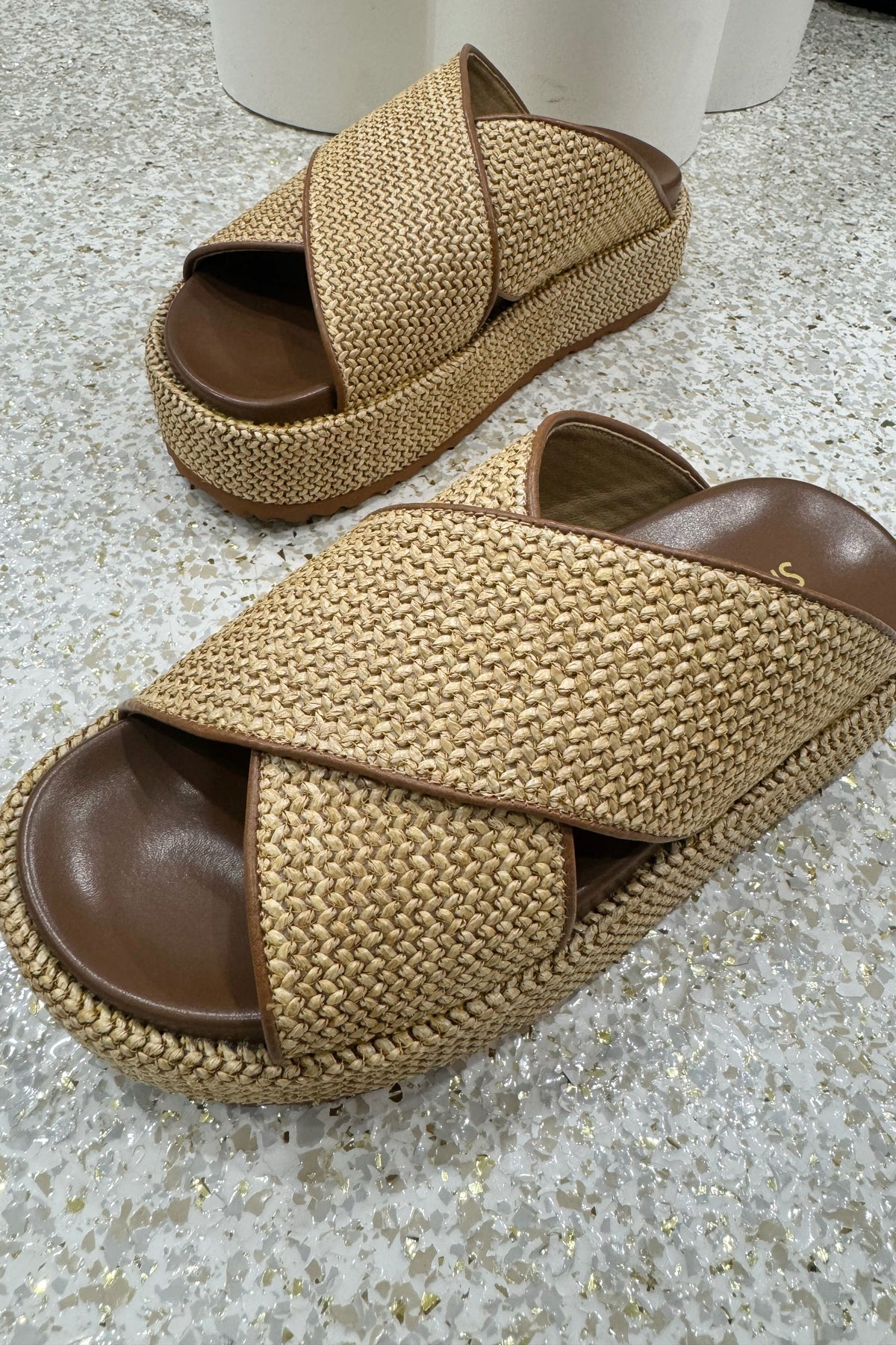 Siren April Flatform Sandal | Natural Weave / Tan || BEST SELLER