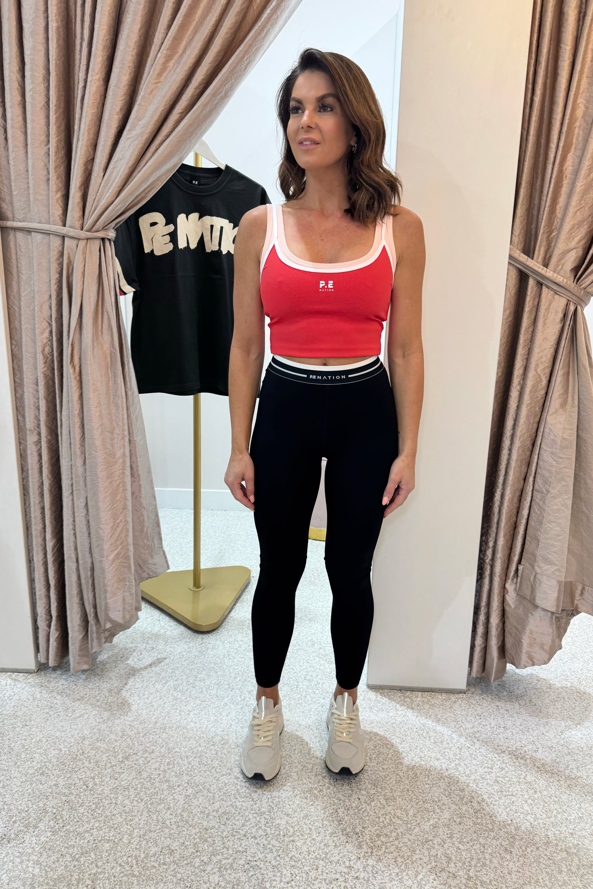 P.E Nation Avant Full Length Legging | Black/Whisper White