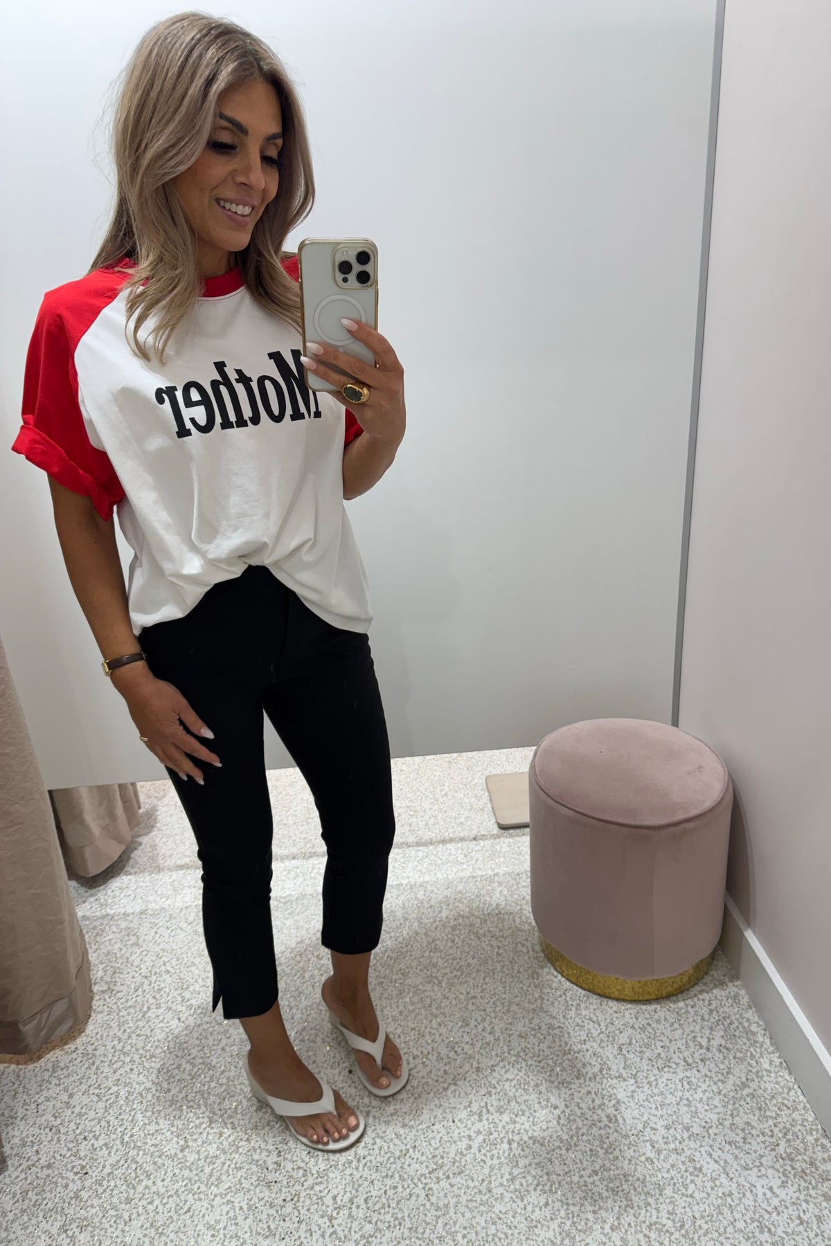 Chosen By Fifi & Annie The Mother Tee | White/Red