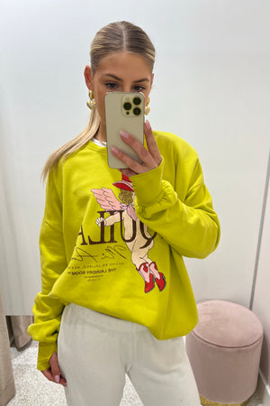 The Laundry Room Tequila Mi Amor Jumper | Vinatge Neon Yellow