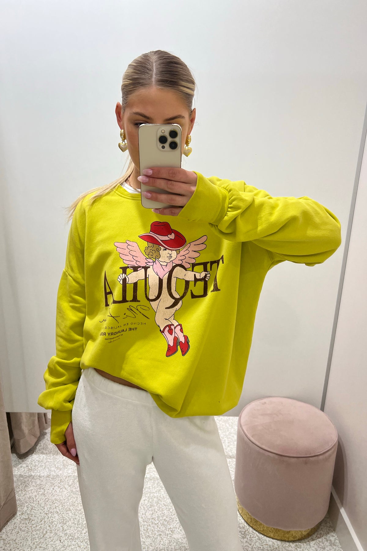 The Laundry Room Tequila Mi Amor Jumper | Vinatge Neon Yellow