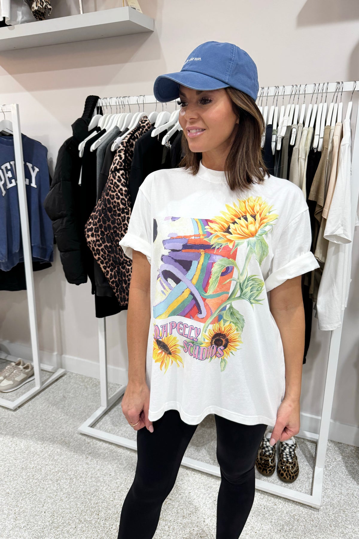 Ena Pelly Sunflower Warp Tee | Vintage White