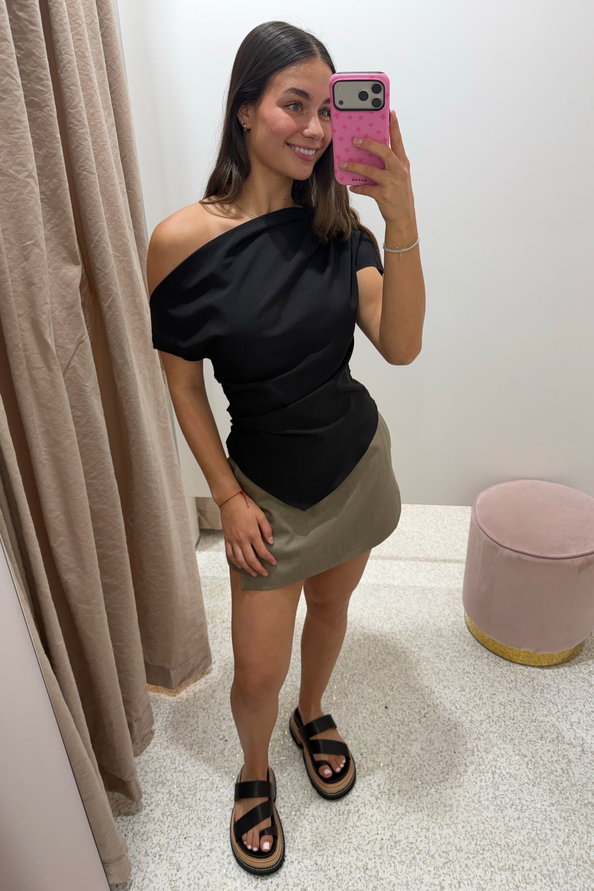 Chosen By Fifi & Annie The Celine Side Ruched Top | Black