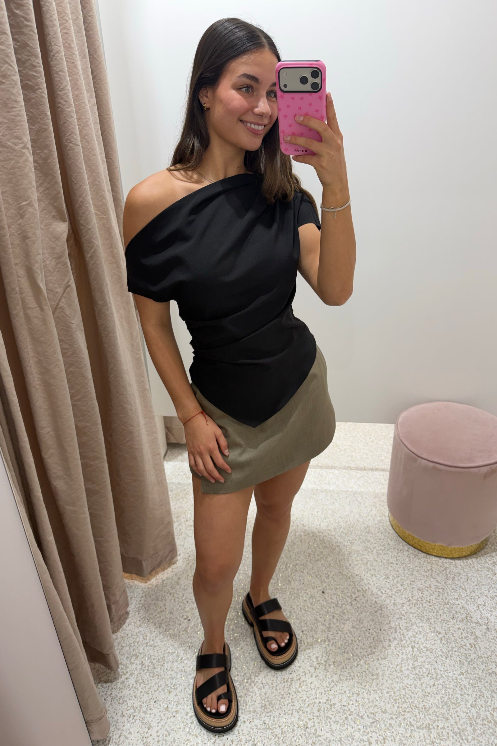 Chosen By Fifi & Annie The Celine Side Ruched Top | Black