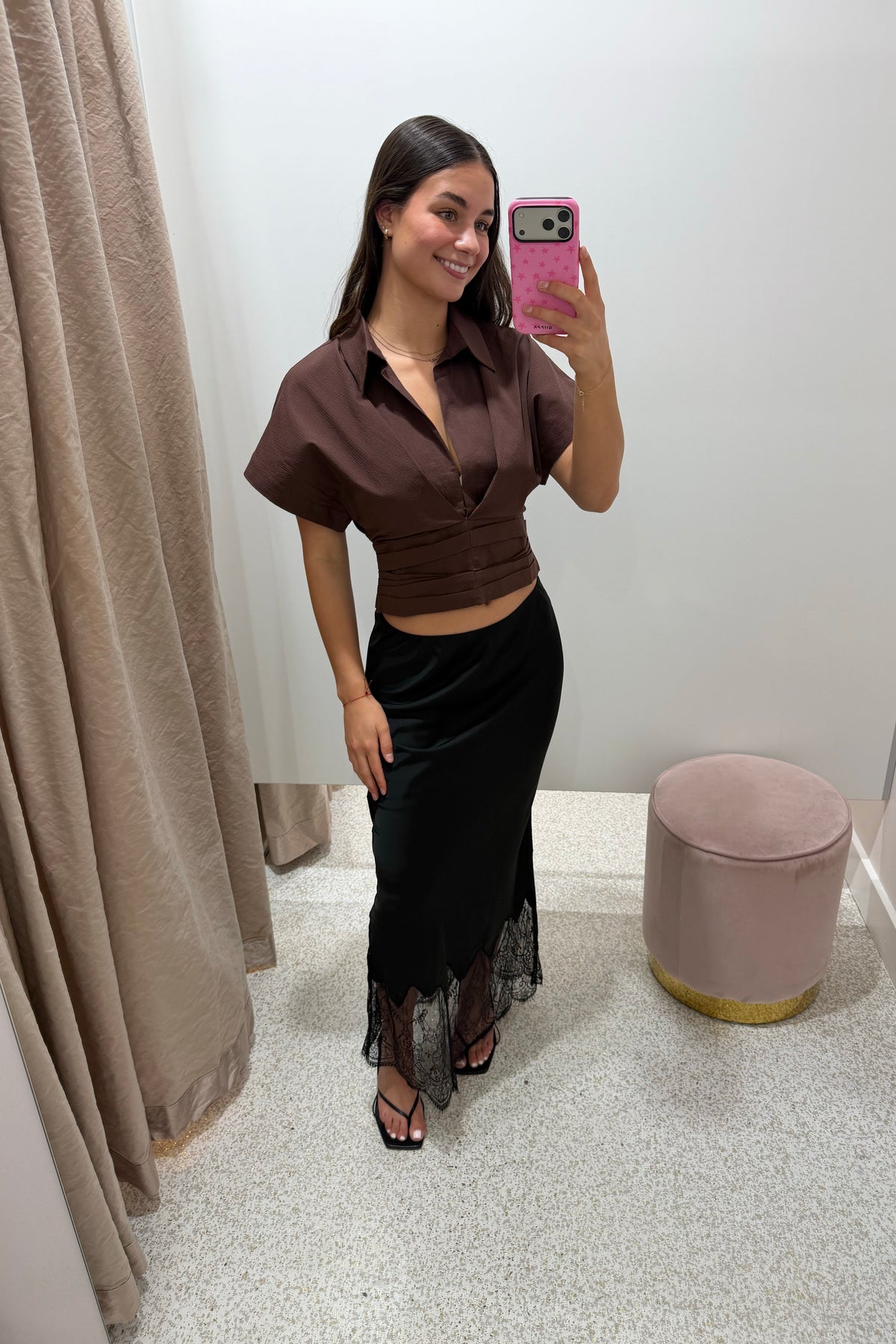 Sovere Studio Lyra Crop Shirt | Chocolate