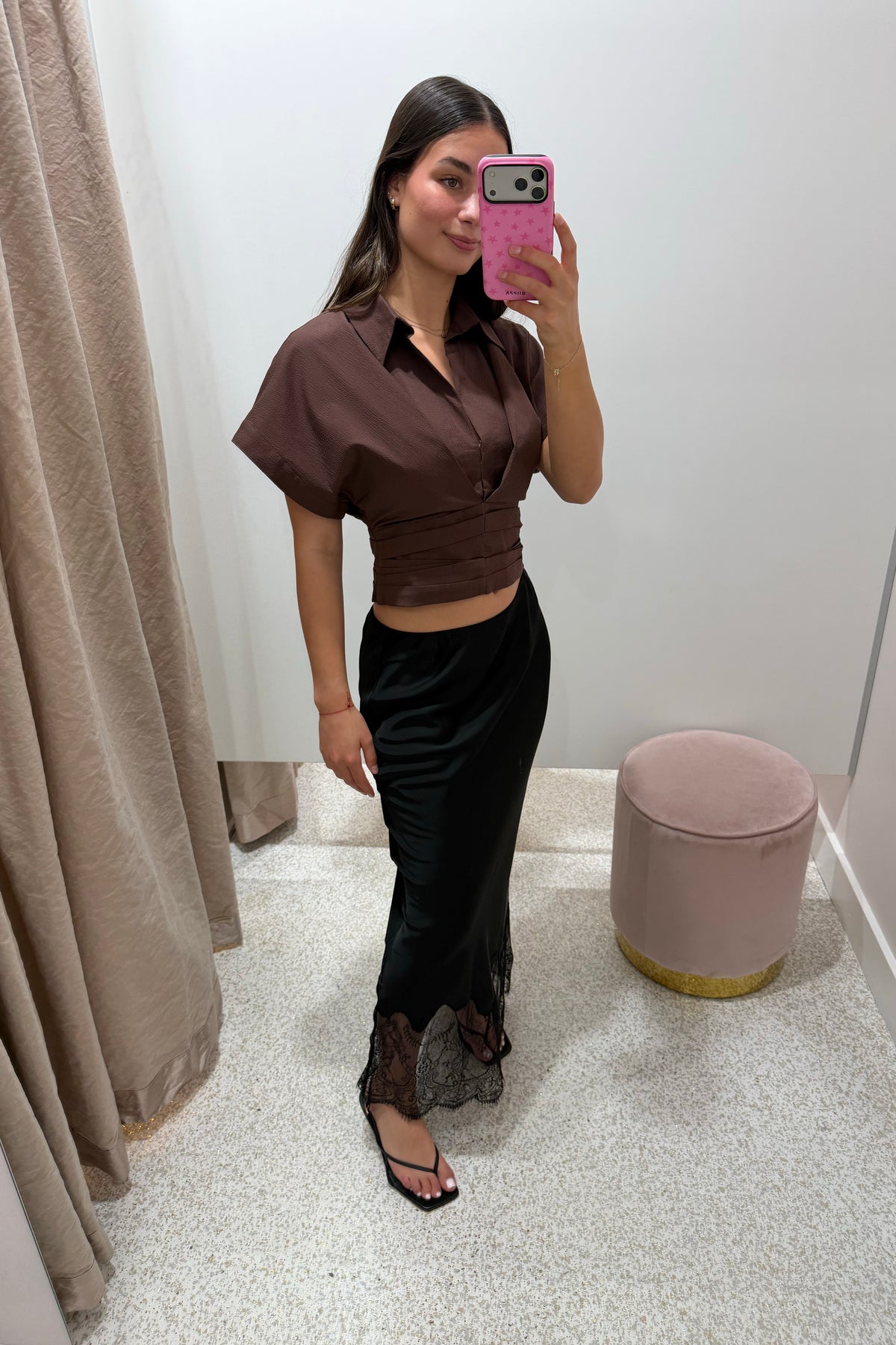 Sovere Studio Lyra Crop Shirt | Chocolate