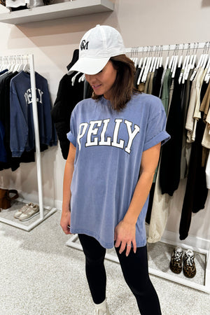 Ena Pelly Jessie Collegiate Oversized Tee | Indigo Wash