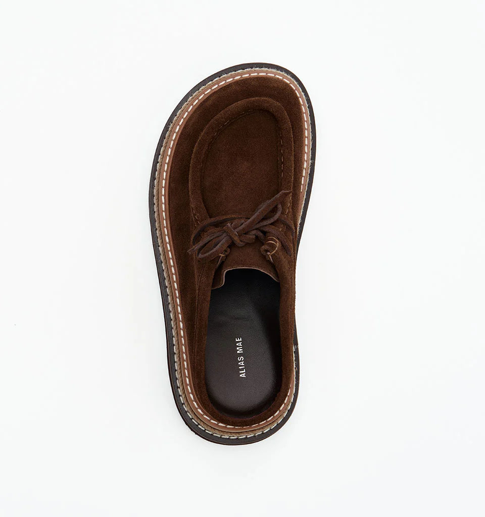 Alias Mae Veronique Platform Mule | Chocolate Suede