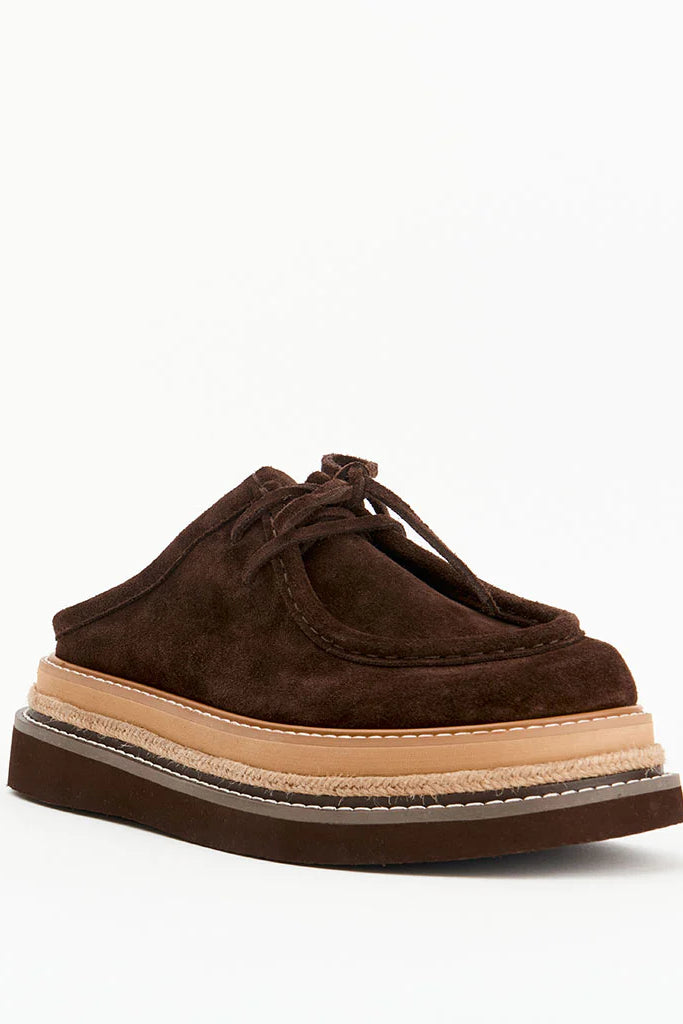 Alias Mae Veronique Platform Mule | Chocolate Suede