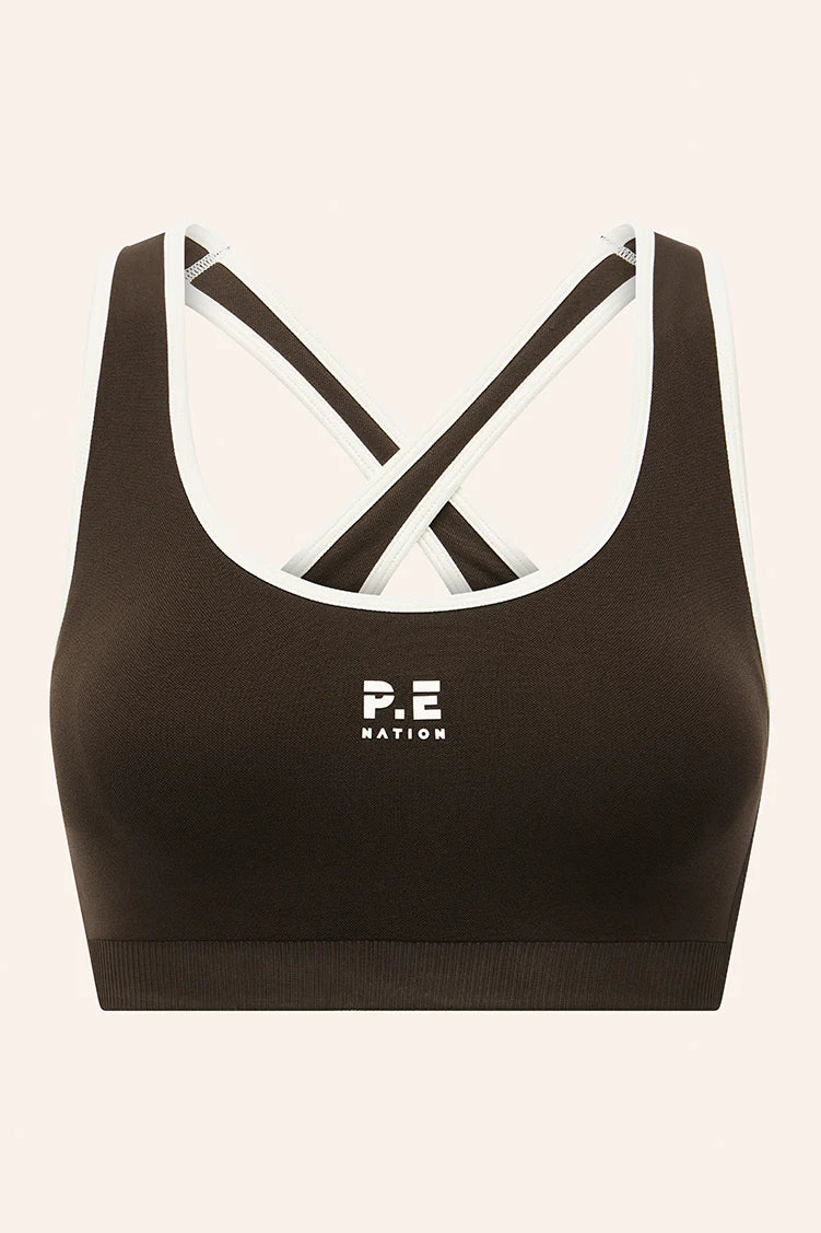P.E Nation Adaption Seamless Sports Bra | Coffee/Whisper White