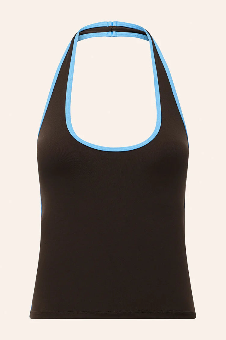 P.E Nation Radar Halter Tank | Coffee/Marina