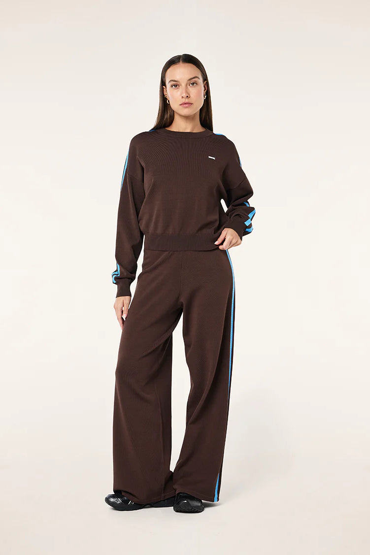 P.E Nation Retreat Knit Pant | Coffee/Marina