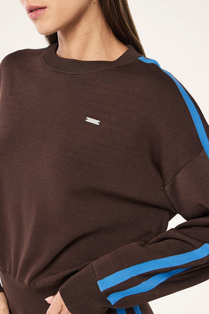P.E Nation Retreat Knit Jumper | Coffee/Marina