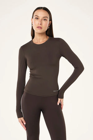 P.E Nation Foundation Long Sleeve Top | Coffee