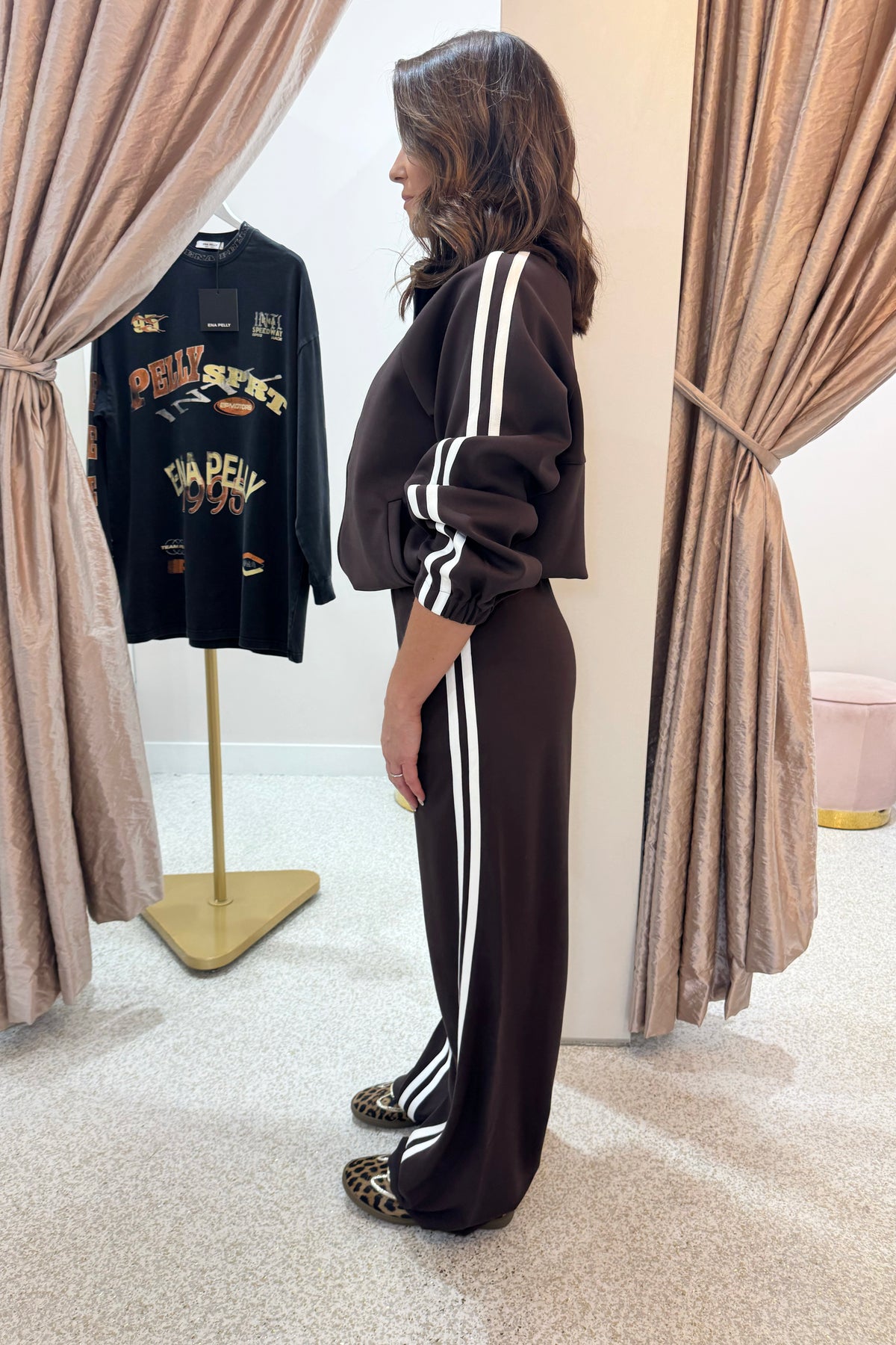 Ena Pelly Valentina Stripe Pant | Cocoa