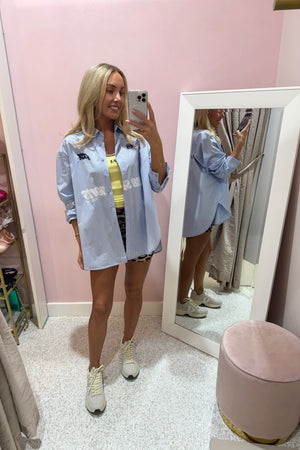 Ena Pelly Sports Shirt | Powder Blue Stripe