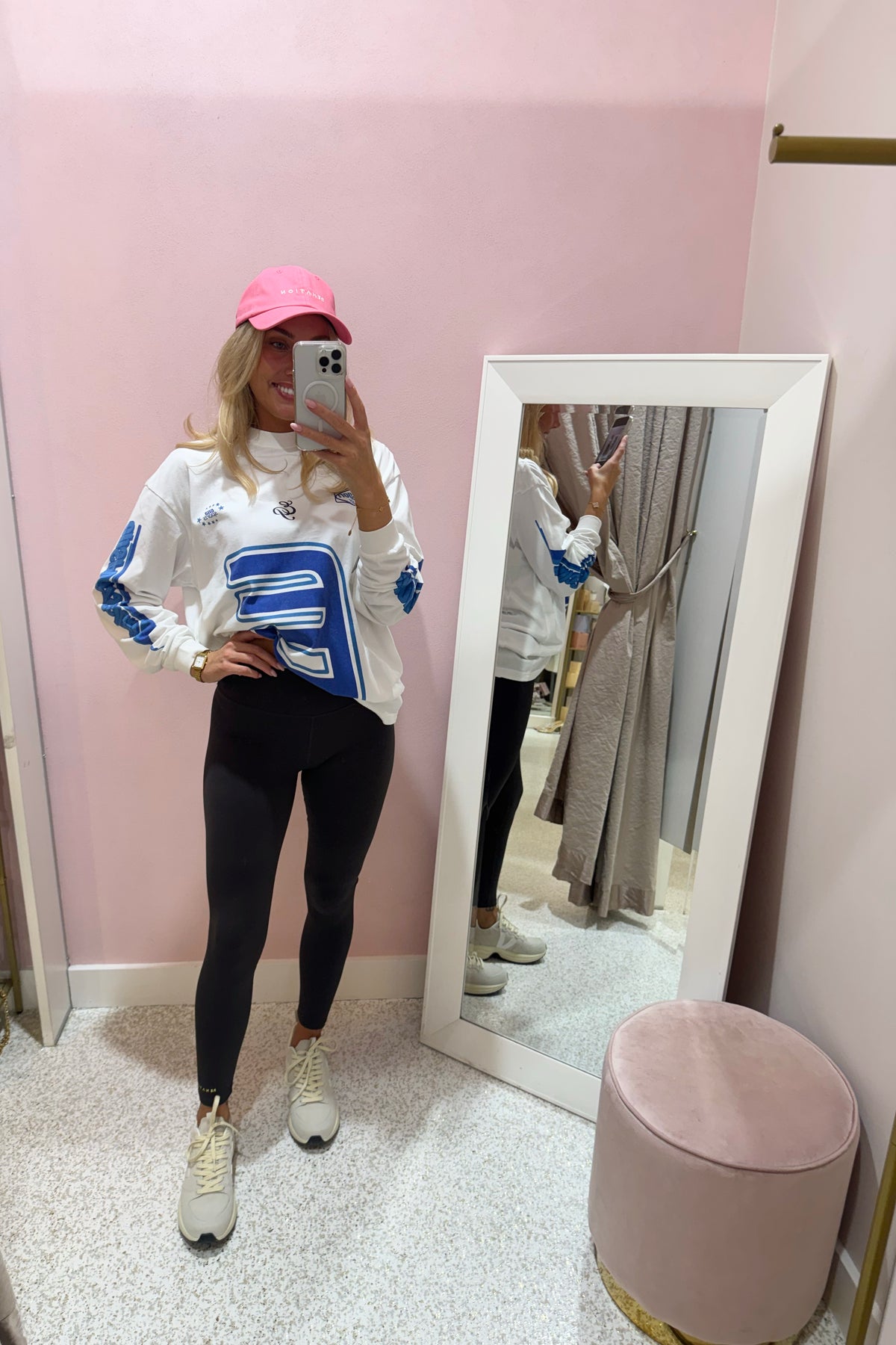 Ena Pelly Sport Jersey Long Sleeve Top | Vintage White